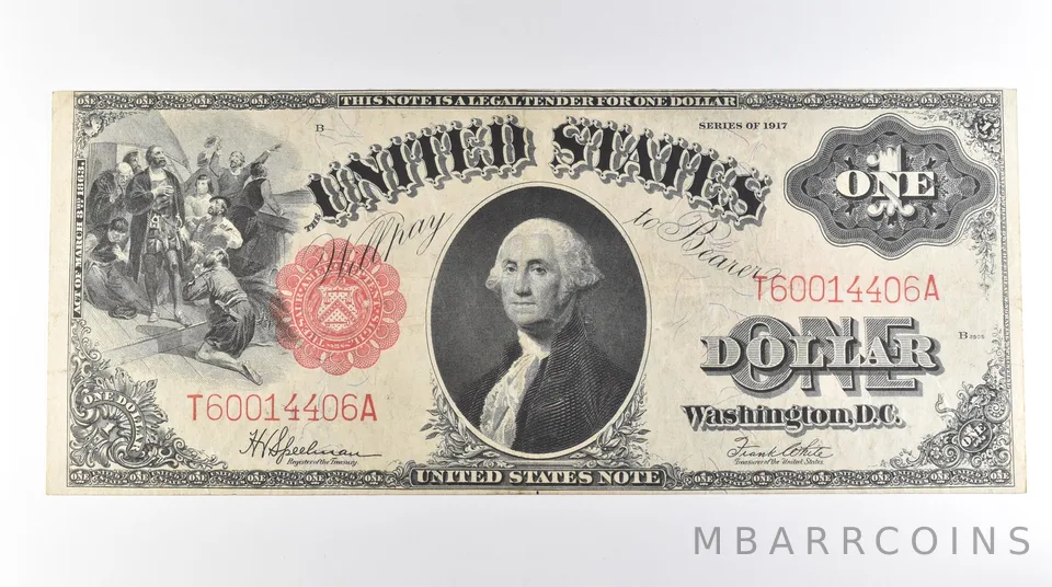 1917 $1 Legal Tender Large Note Red Seal FR#39 *0662
