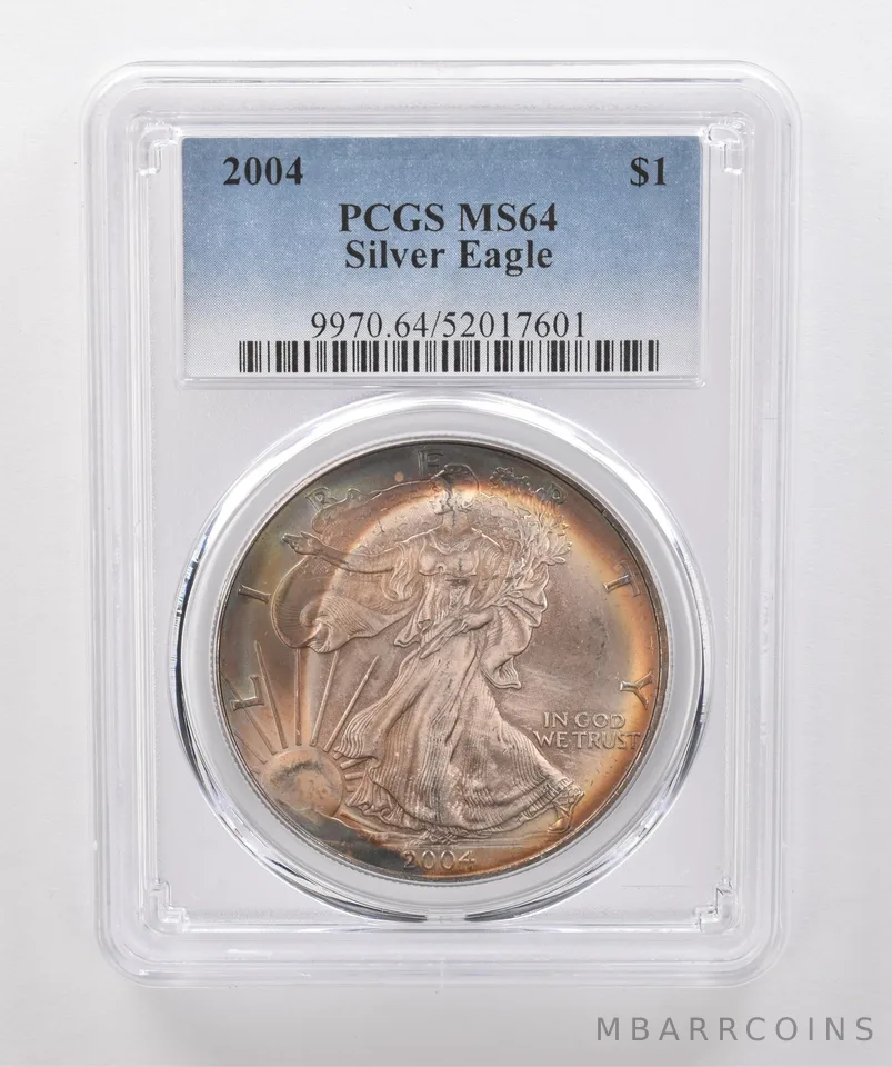 2004 American Silver Eagle MS64 PCGS Beautiful Tone *1971