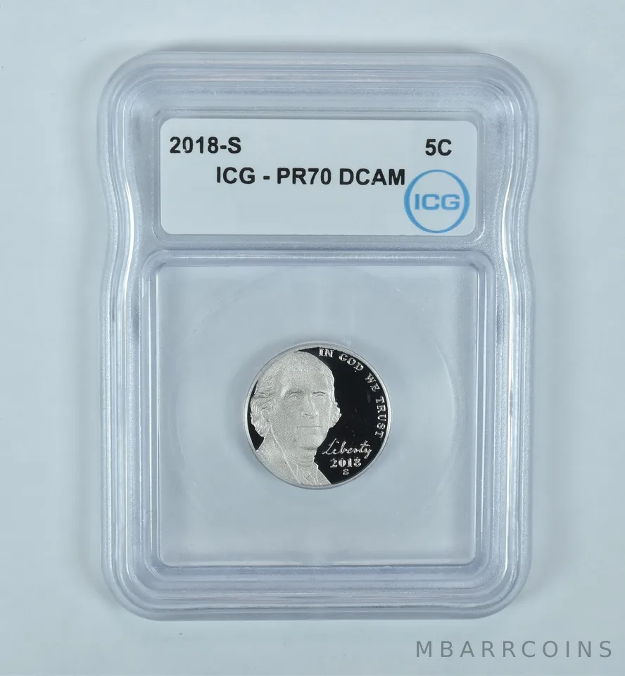 2018-S Jefferson Nickel PR70 DCAM ICG