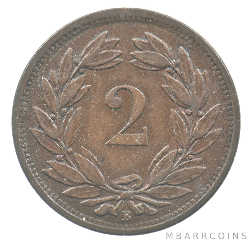 1866 B Switzerland 2 Rappen .1177 AGW *6671