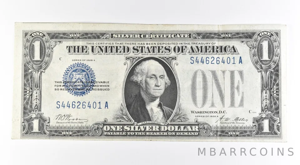1928 A $1 Silver Certificate Blue Seal Fr#1601 *0495