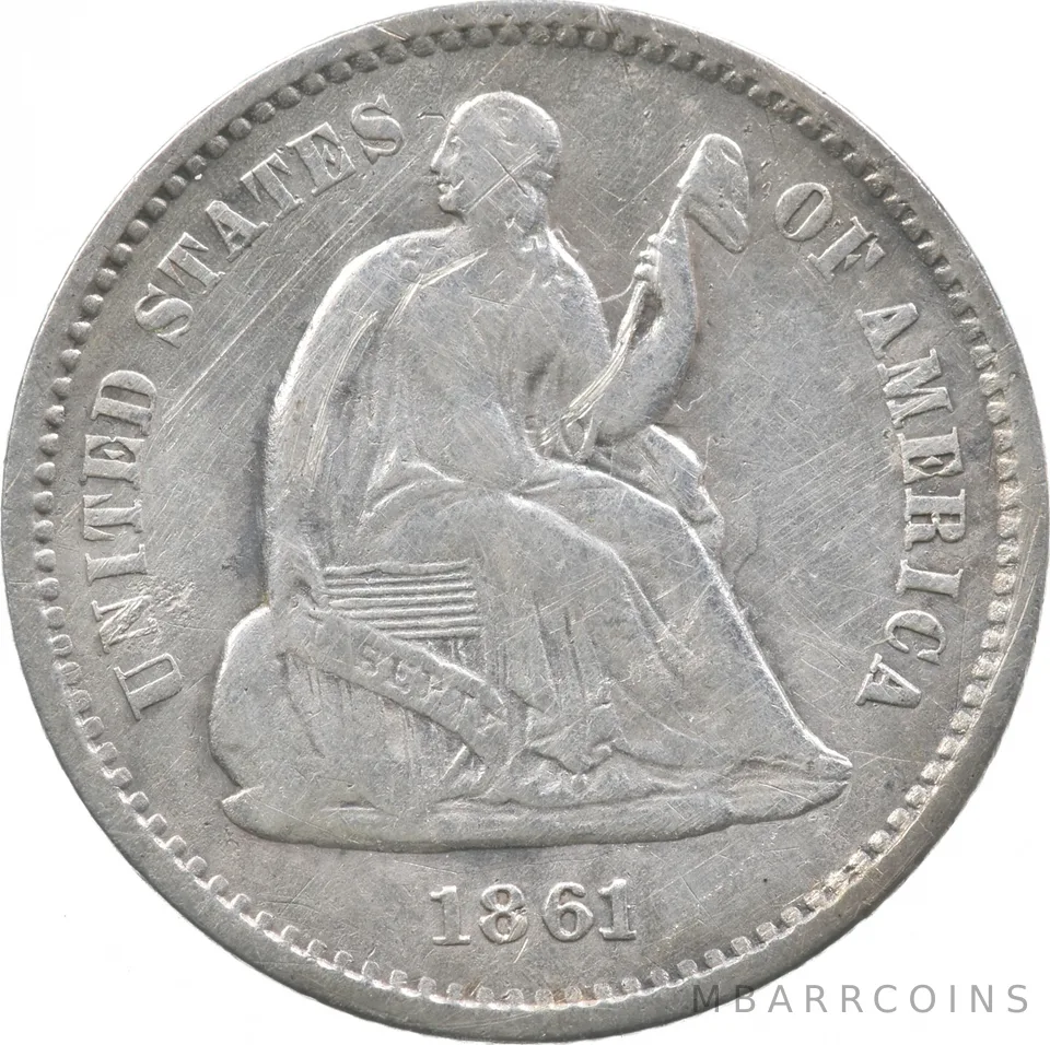 1861 Seated Liberty Half Dime *5485
