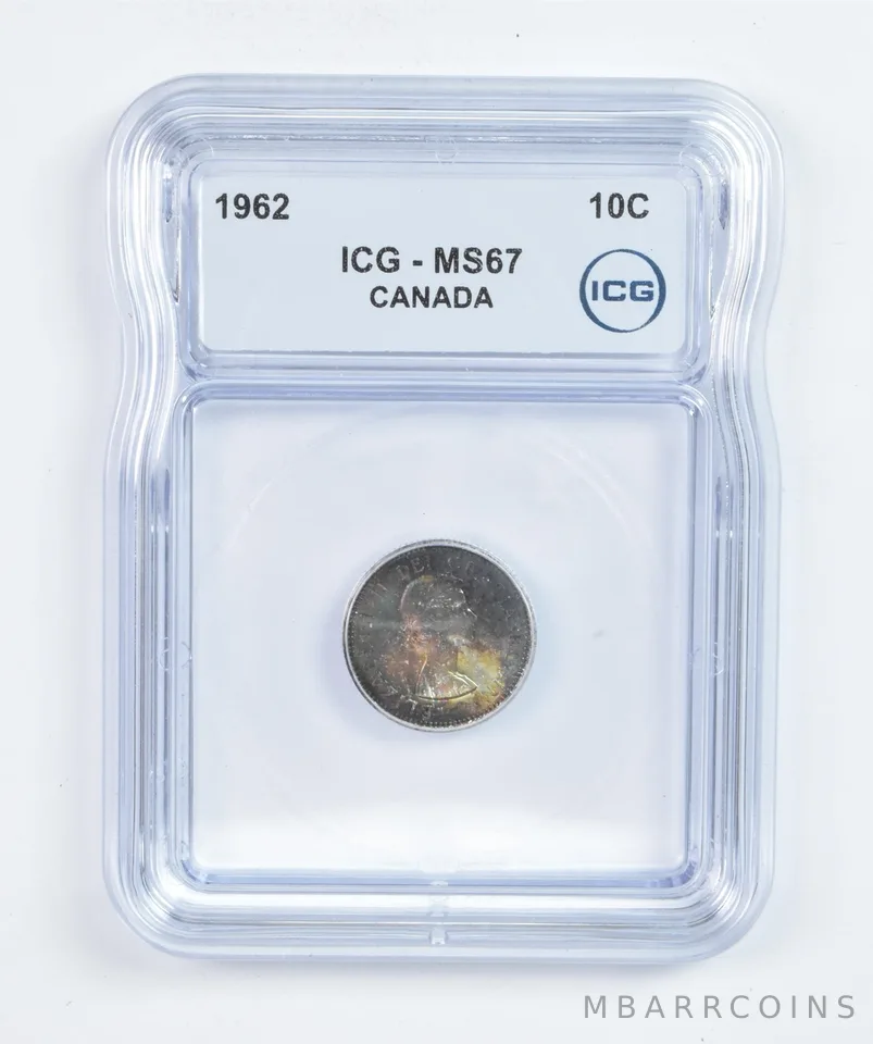 1962 Canada 10 Cents MS67 ICG Beautiful Tone a5888
