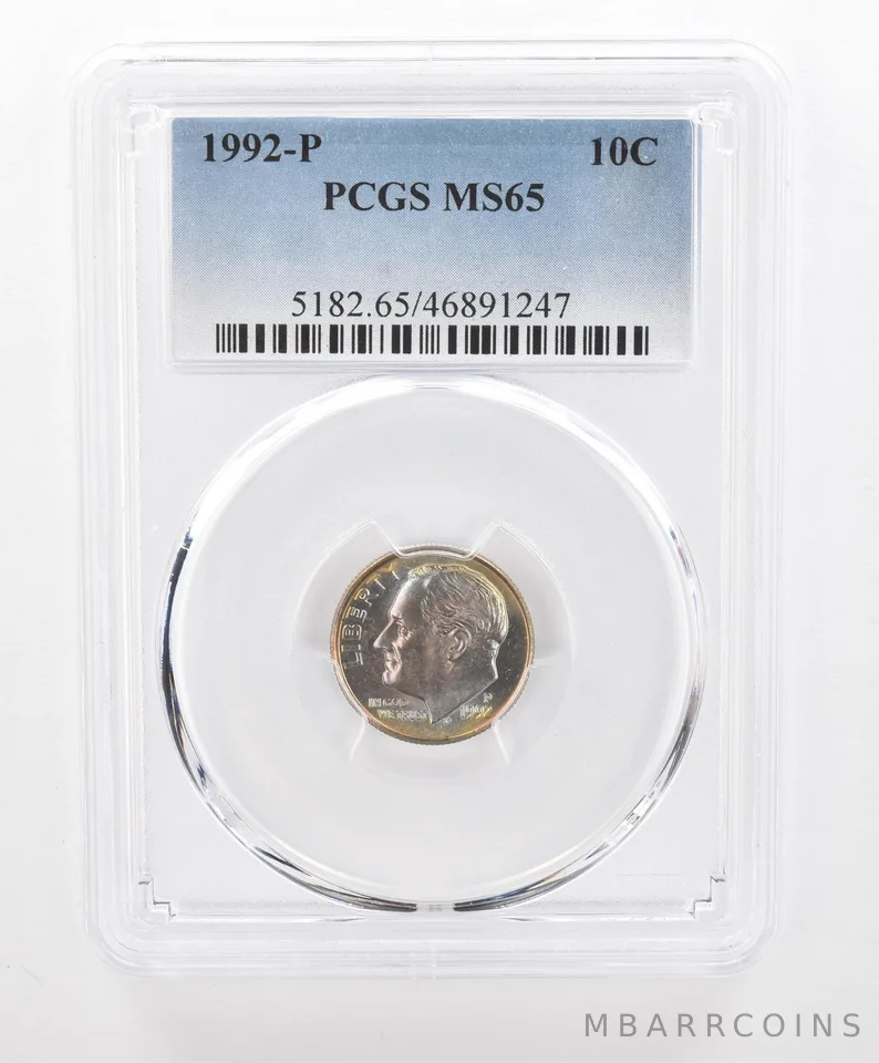1992-P Roosevelt Dime MS65 PCGS Beautiful Tone *2730