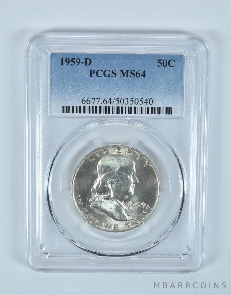 1959-D Franklin Half Dollar MS64 PCGS Blue Label
