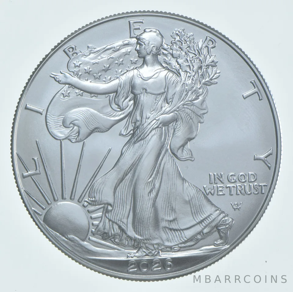 2026 Unc American Silver Eagle 1 Troy Oz .999 Fine Silver
