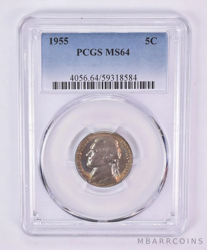 1955 Jefferson Nickel MS64 PCGS Beautiful Tone *1163