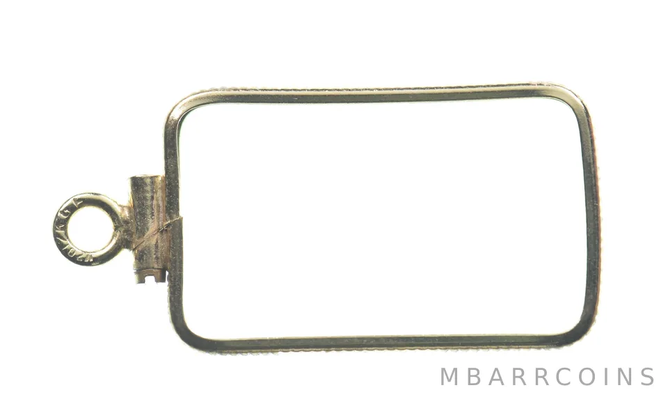 12K Gold Filled 23 MM Gold Bar Bezel Pendant Frame Edge *2116