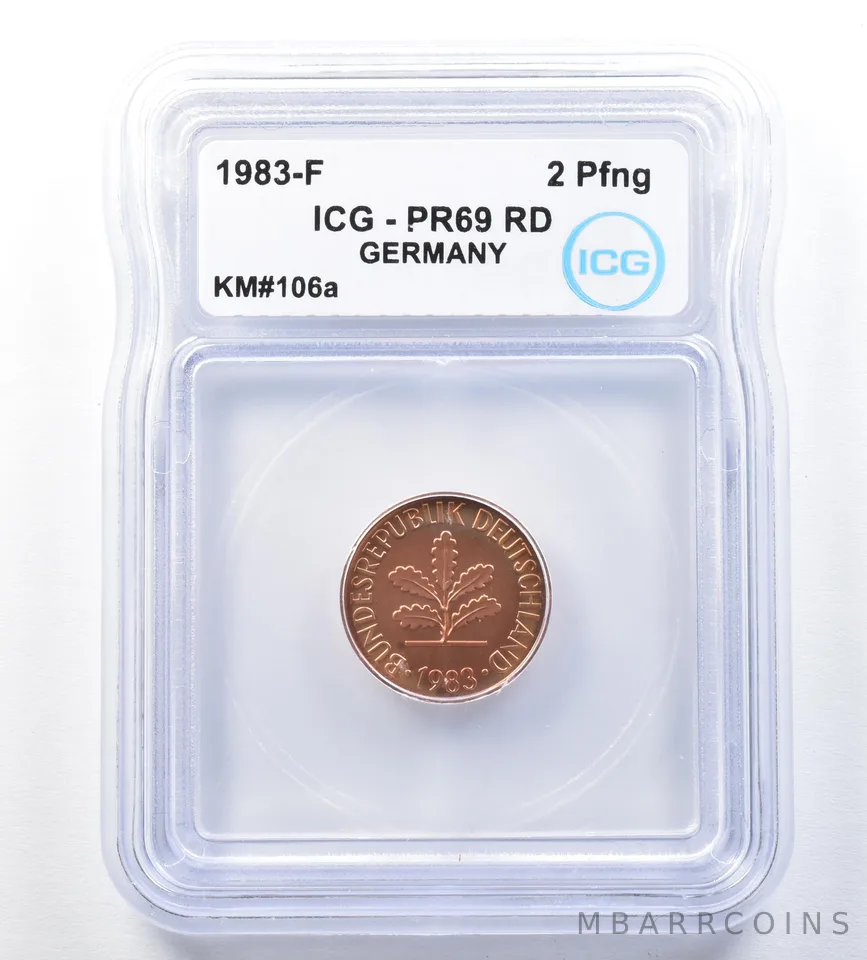 1983 F Germany 2 Pfennig KM#106a PR69 RD ICG *8892