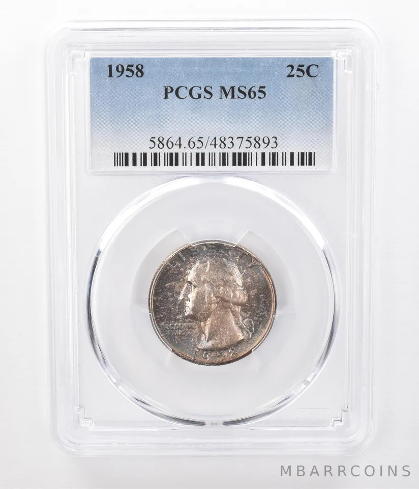 1958 Washington Quarter MS65 PCGS Beautifully Toned *7425