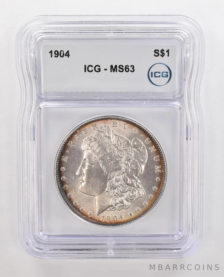 1904 Morgan Silver Dollar MS63 ICG Peripheral Tone *4371