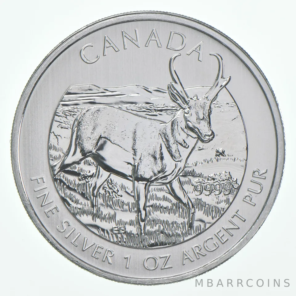 2013 Canada 5 Dollars Silver Antelope 1 Oz Silver