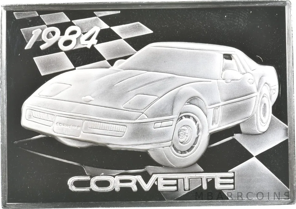 1984 Corvette Silver Art Bar 36.7 Grams *8640