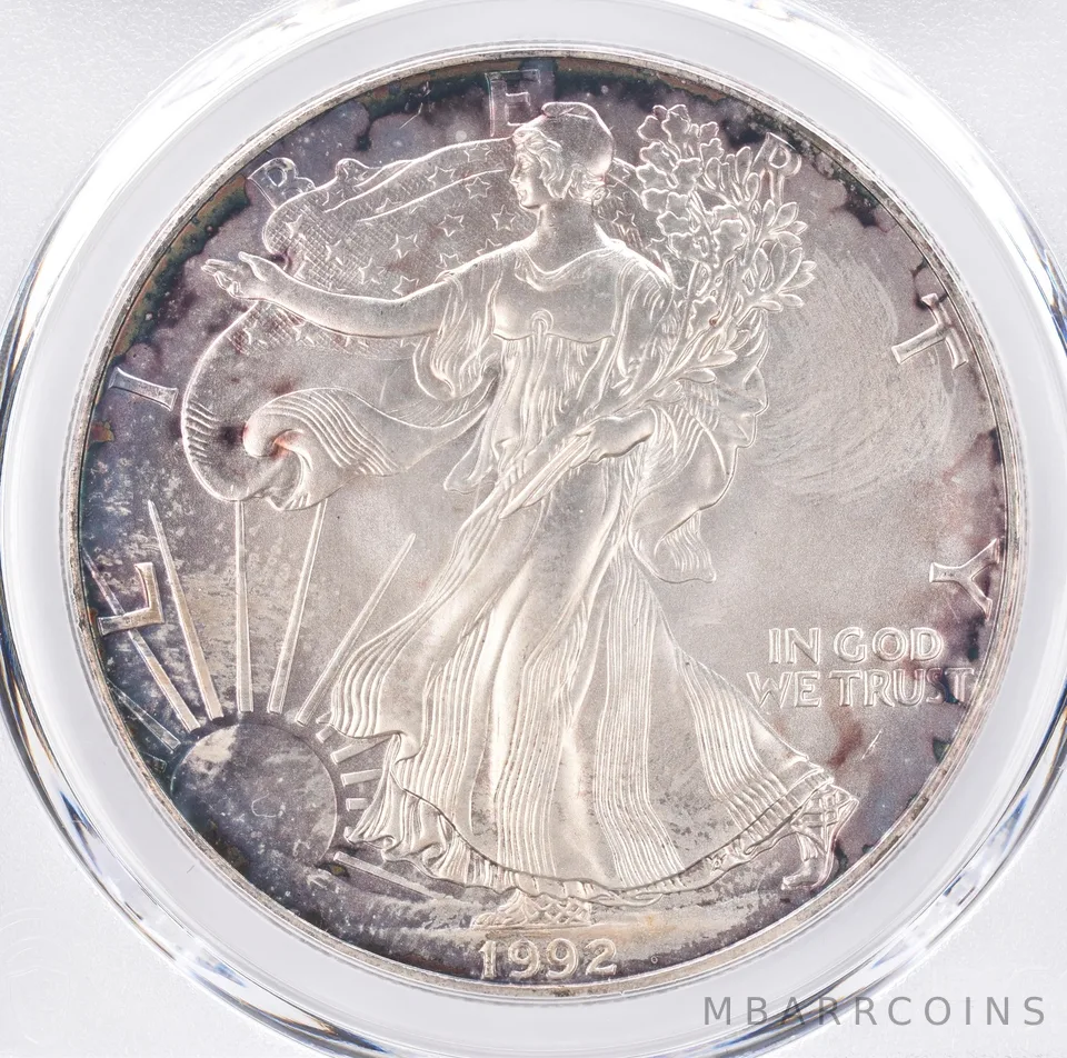 1992 American Silver Eagle MS66 PCGS Beautiful Tone *1391
