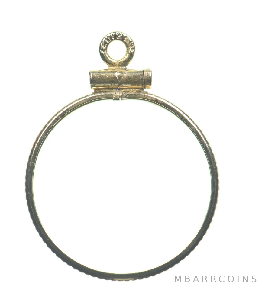 12k 0.6 Gram Gold Filled 15.5mm 1/10 Krugerrand Coin Bezel Pendant Frame *4887