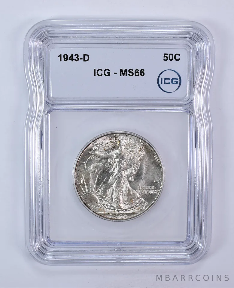 1943-D Walking Liberty Half Dollar MS66 ICG