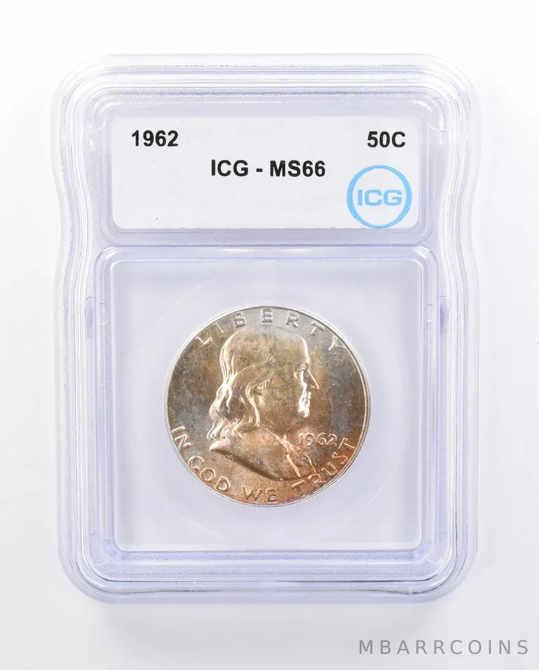 1962 Franklin Half Dollar MS66 ICG Beautiful Tone *2369