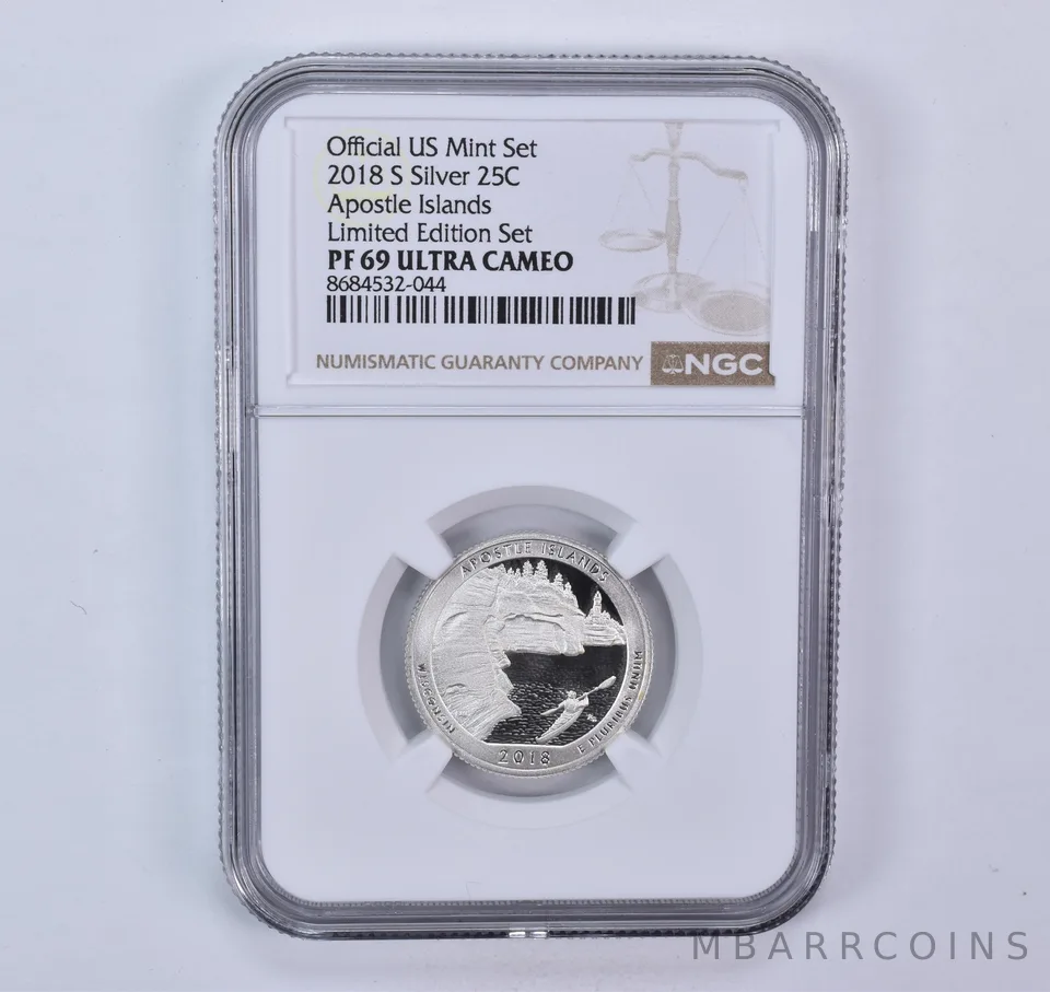 2018-S ATB Quarter Silver Apostle Islands Limited Edition Set PF69 UCAM NGC