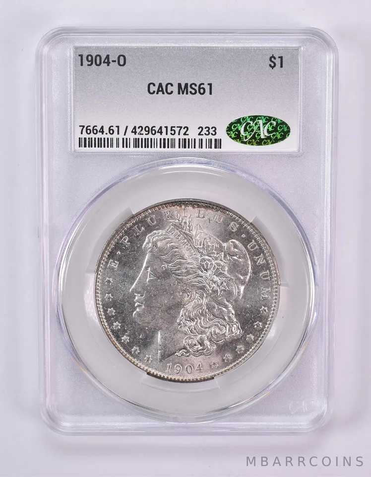 1904-O Morgan Silver Dollar MS61 CAC CACg
