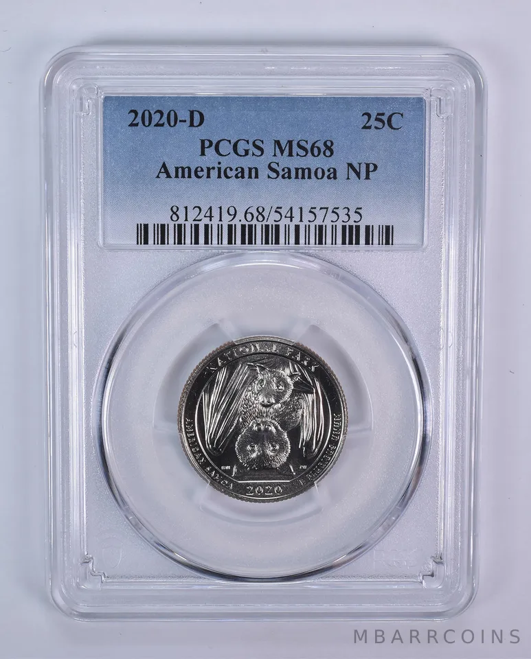 2020-D Washington Quarter ATB American Samoa MS68 PCGS