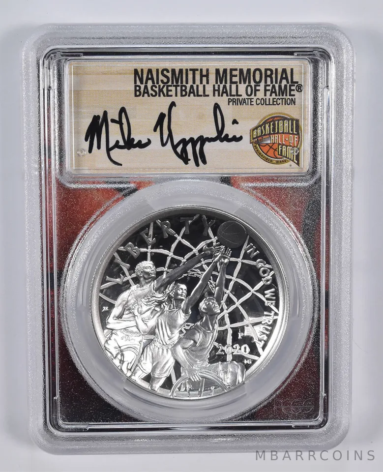2020-P COACH K SIGNED Basketball HOF Commemorative Dollar PR70 PCGS