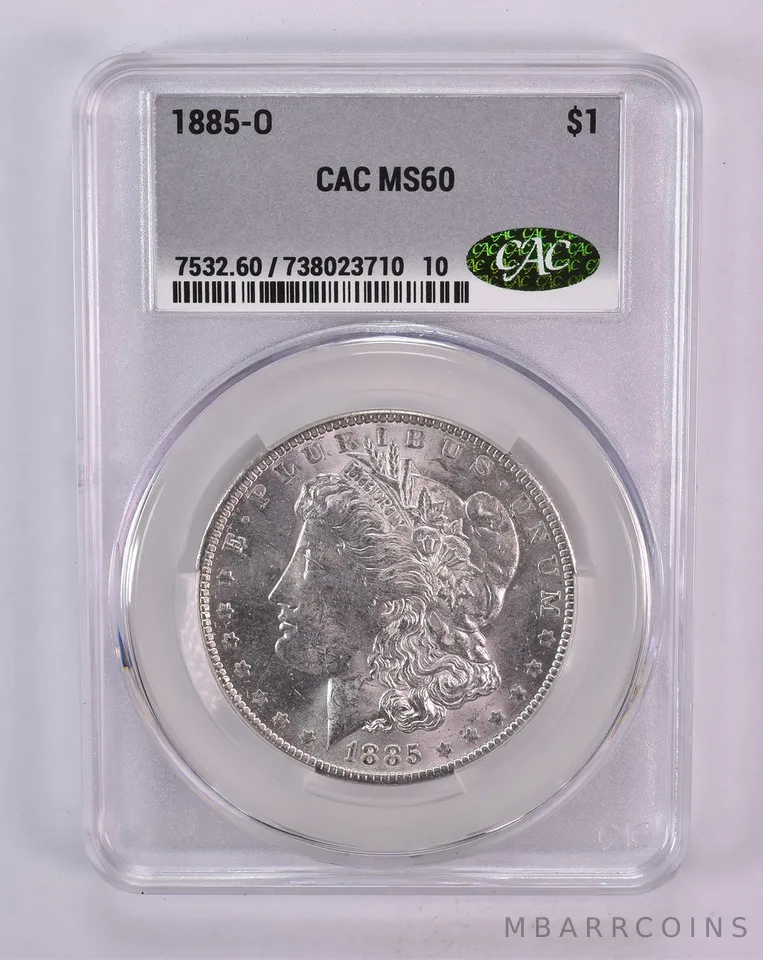1885-O Morgan Silver Dollar MS60 CAC CACg