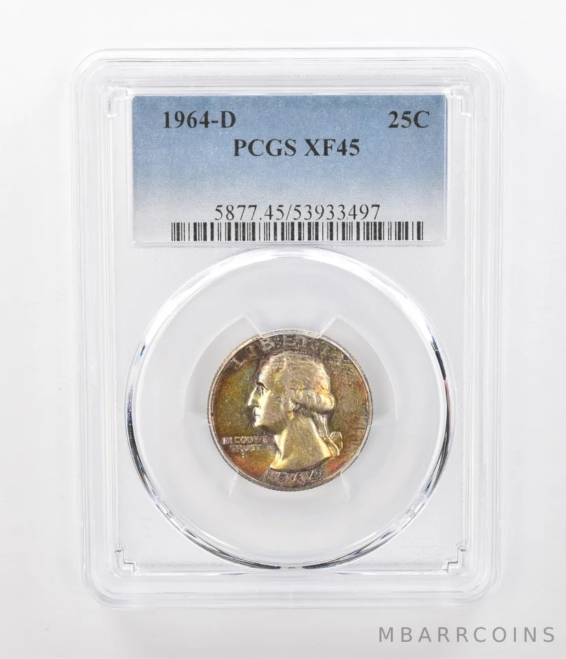 1964-D Washington Quarter XF45 PCGS Beautiful Tone a1108