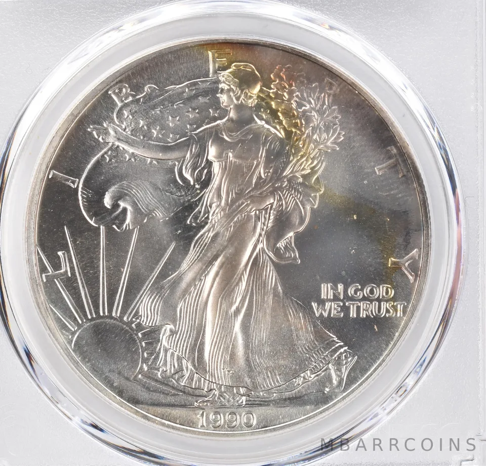 1990 American Silver Eagle MS68 PCGS Beautiful Tone *1252
