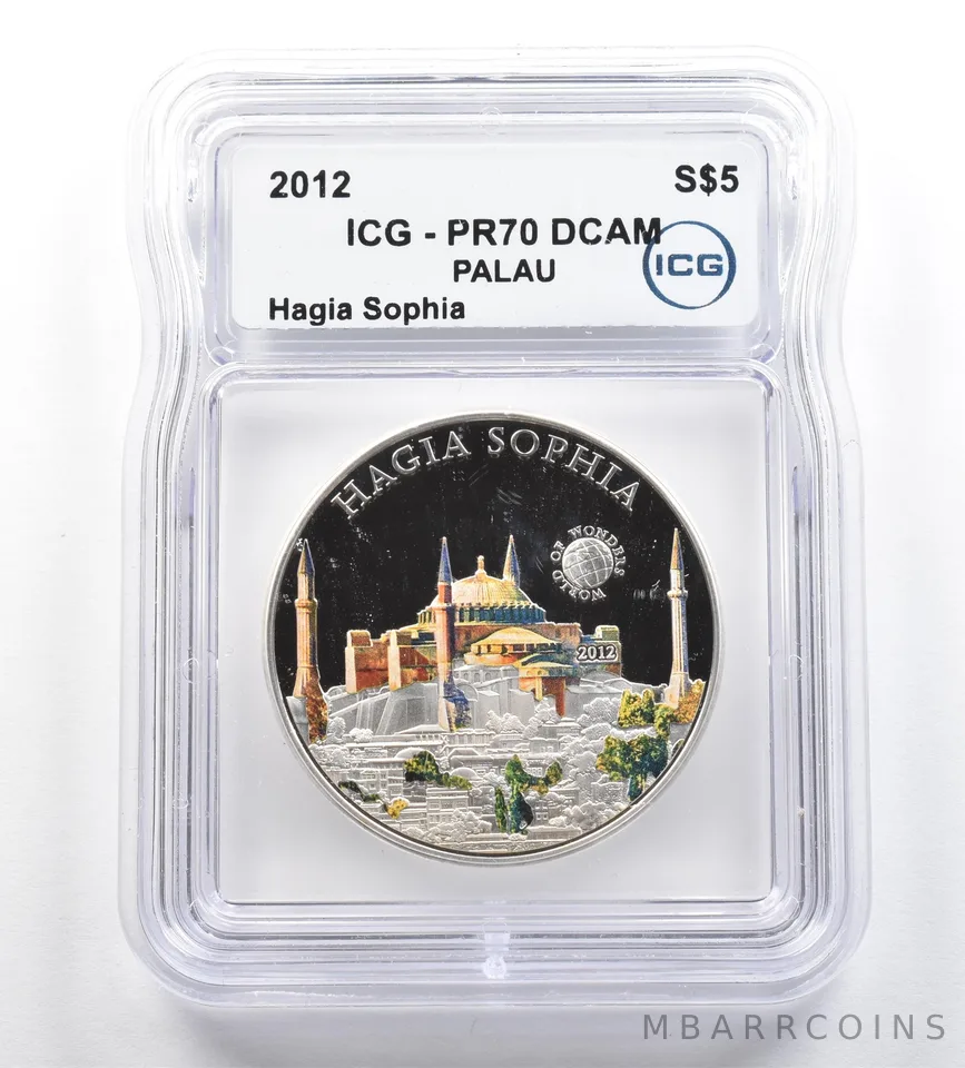 2012 Palau 5 Dollars Silver Hagia Sophia PR70 DCAM ICG *5307