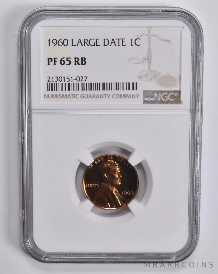 PF65 RB 1960 Lincoln Memorial Cent Large Date NGC a5624
