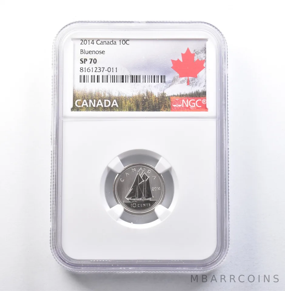 2014 Canada 10 Cents Bluenose SP70 NGC a5919