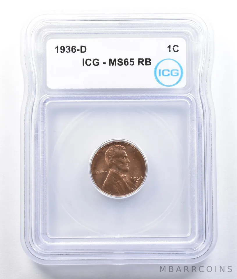 1936-D Lincoln Wheat Cent MS65 RB ICG *1478