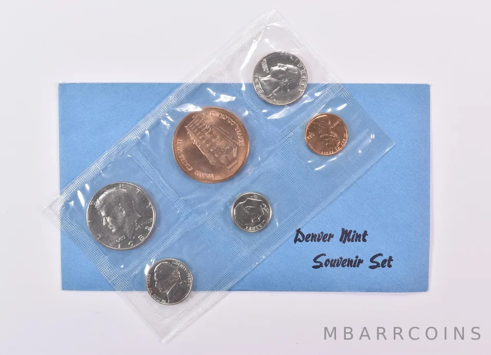 1982 Denver Mint Souvenir Set in Original Packaging (5 coins)