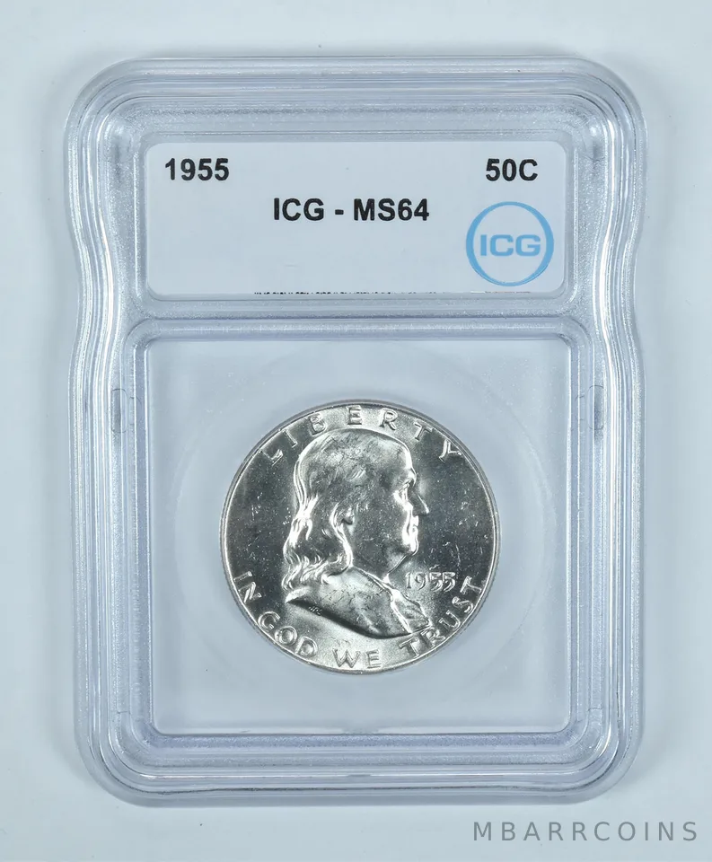 1955 Franklin Half Dollar MS64 ICG