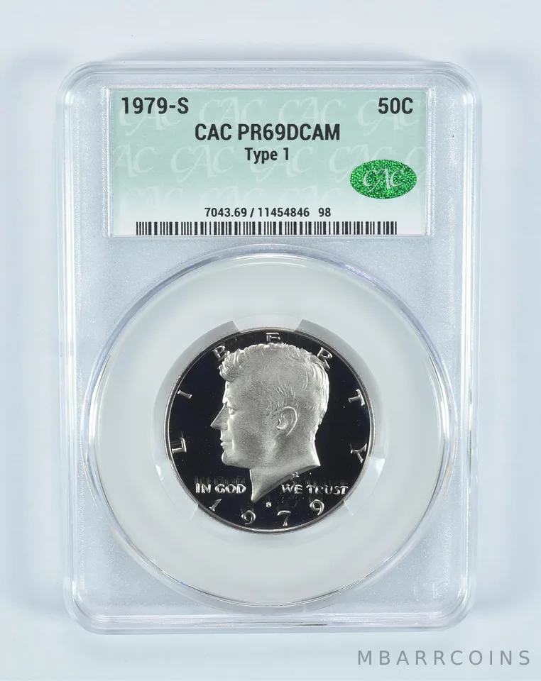 1979-S Kennedy Half Dollar Type 1 PR69 DCAM CAC CACg