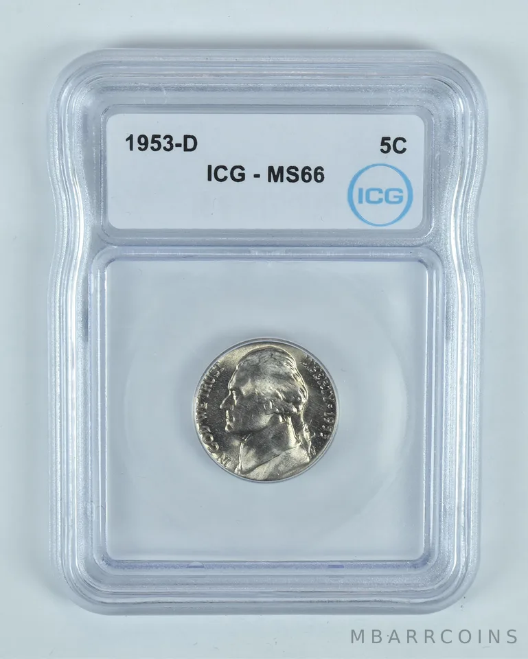 1953-D Jefferson Nickel MS66 ICG