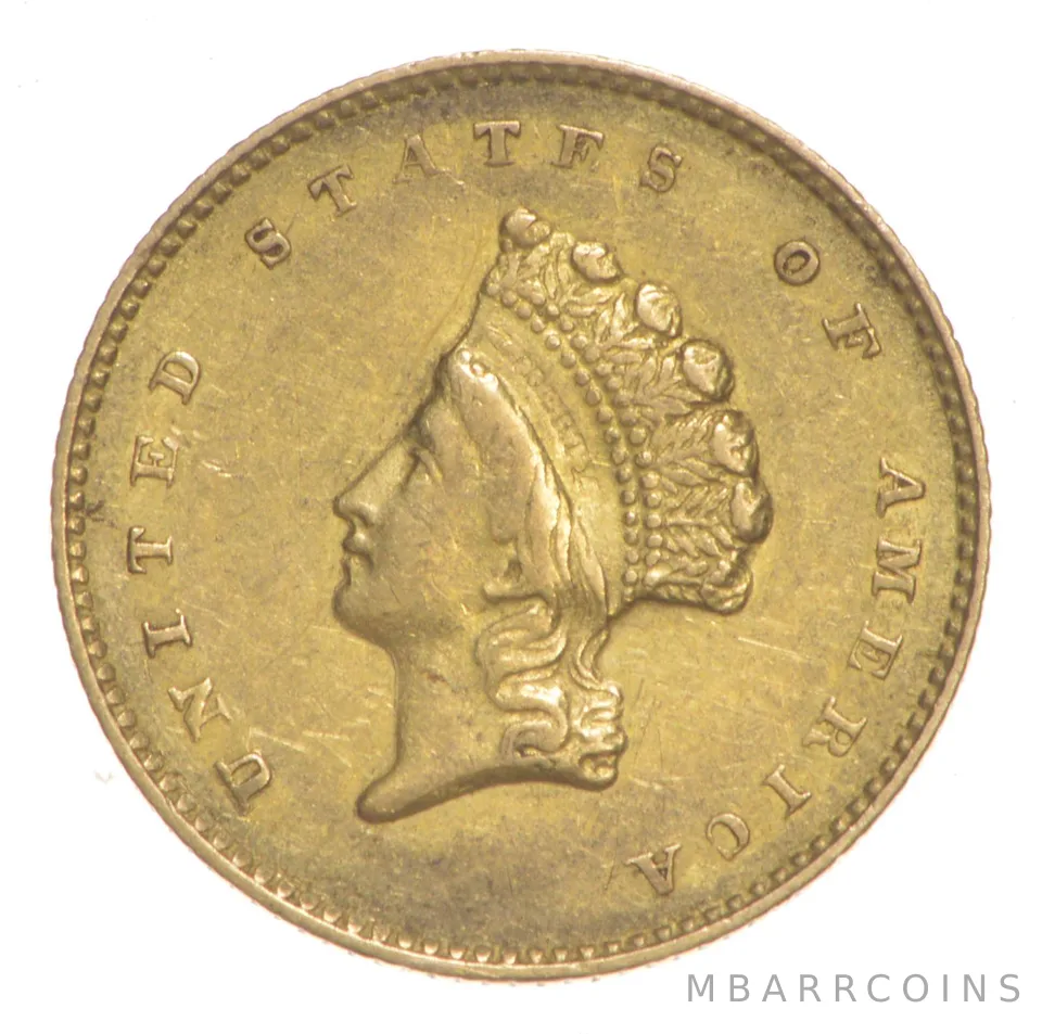 1855-O $1.00 Indian Princess Head Gold a5834
