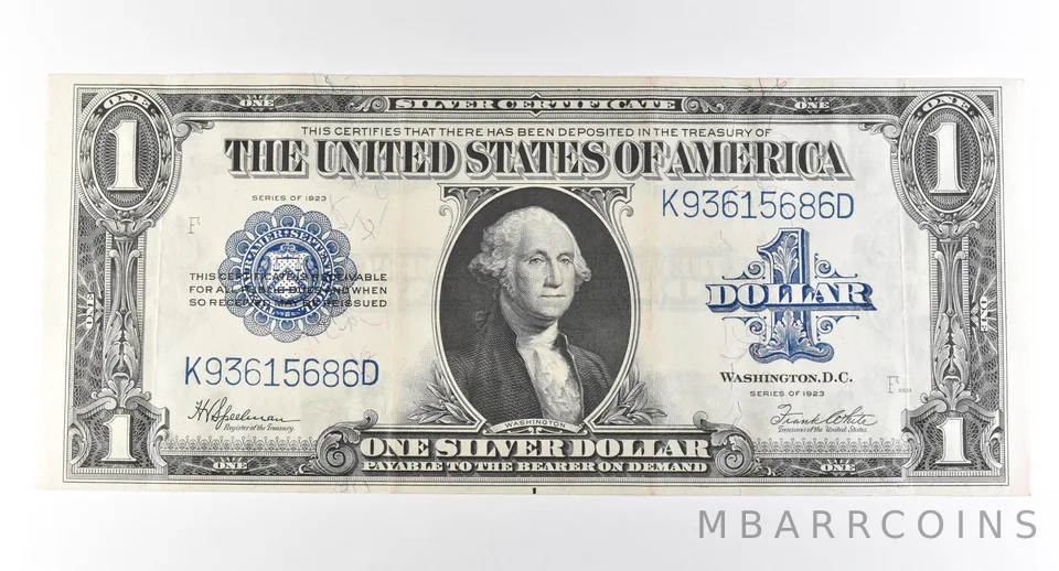 1923 $1 Silver Certificate Large Note Blue Seal *2971
