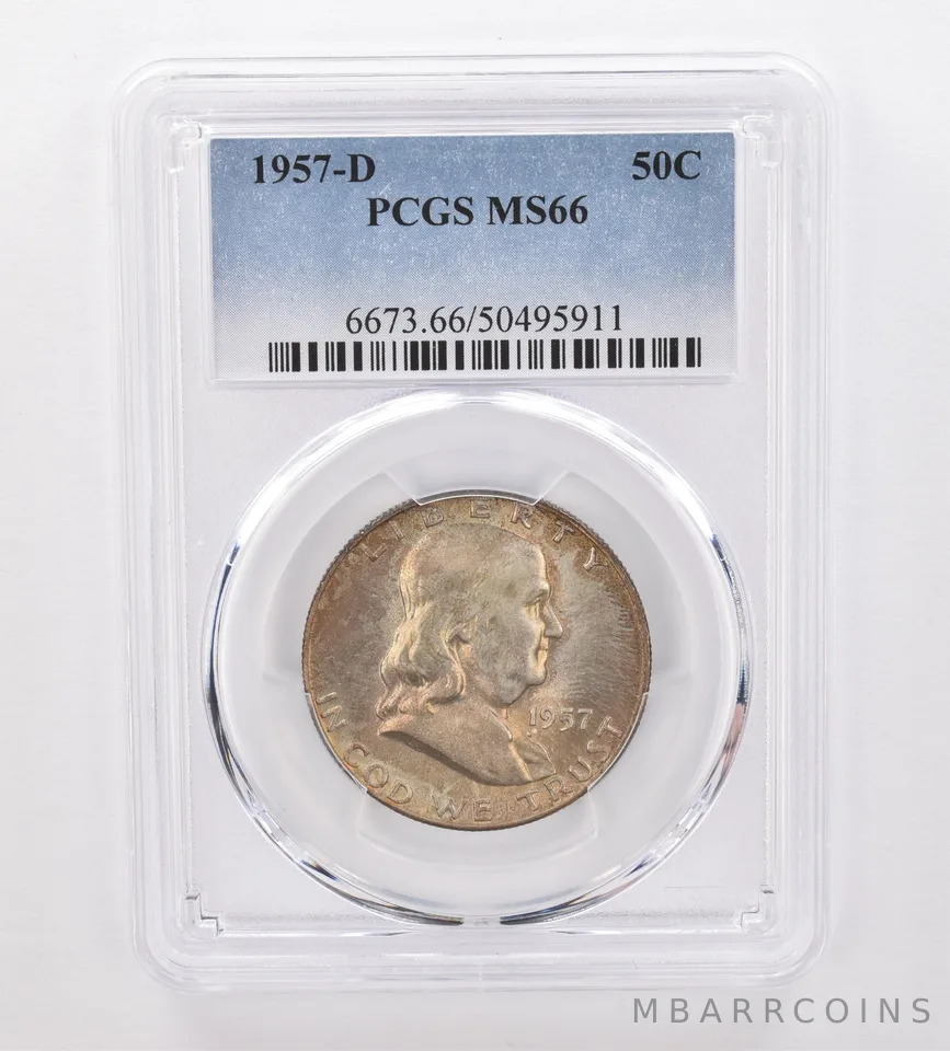 1957-D Franklin Half Dollar MS66 PCGS Beautiful Tone a9975
