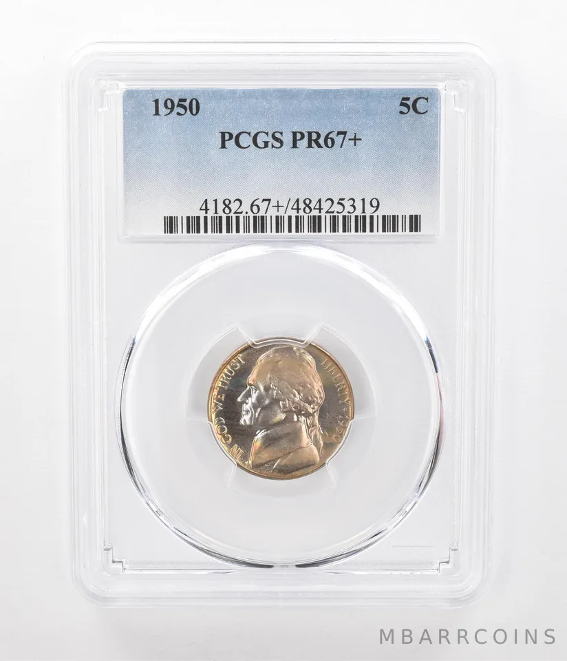 1950 Jefferson Nickel PR67+ PCGS Beautiful Tone *2416