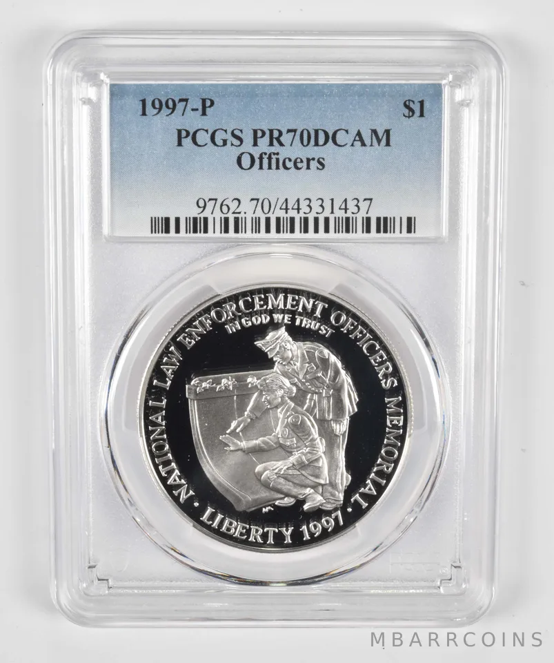 1997-P Law Officers Memorial Commemorative Silver Dollar PR70 PCGS