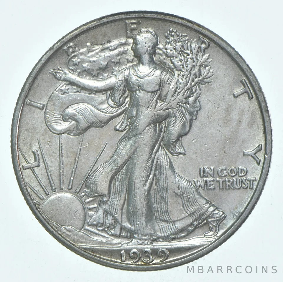 BU 1939-S Walking Liberty Half Dollar Uncirculated 90% Silver