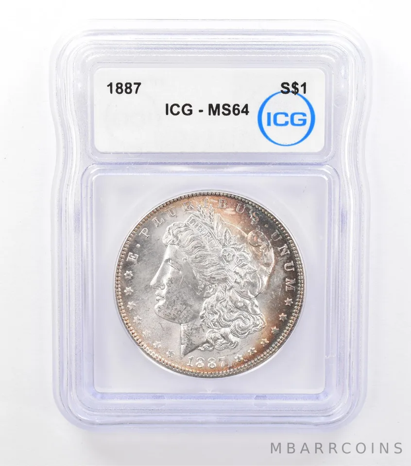 1887 Morgan Silver Dollar MS64 ICG Peripheral Tone *6569