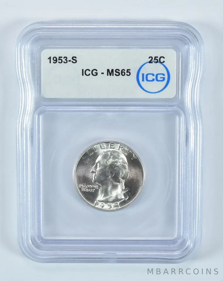 1953-S Washington Quarter MS65 ICG