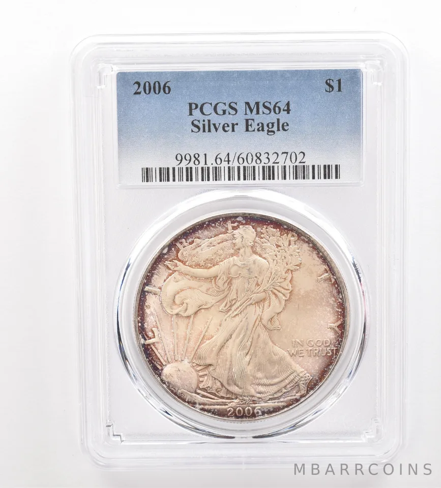 2006 American Silver Eagle MS64 PCGS Beautiful Tone *3339