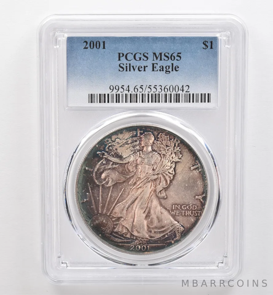 2001 American Silver Eagle MS65 PCGS Beautiful Tone *9514