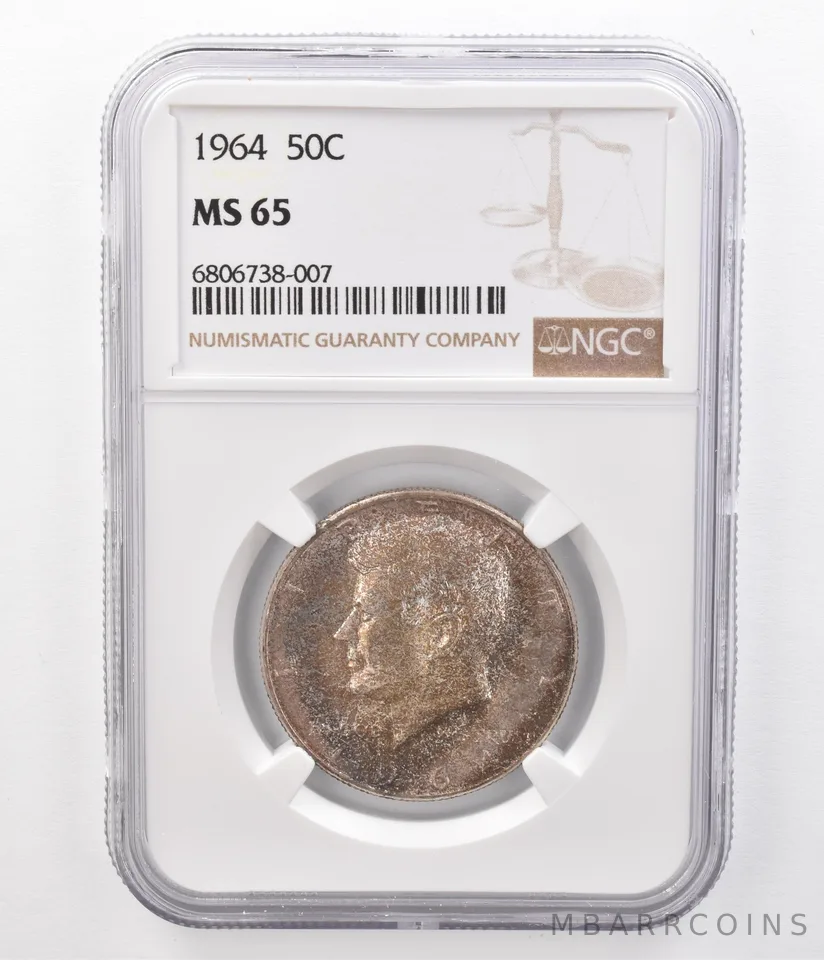 1964 Kennedy Half Dollar MS65 NGC Beautifully Toned *8605