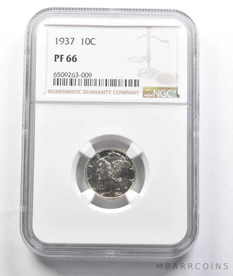 PF66 1937 Mercury Dime NGC a7734