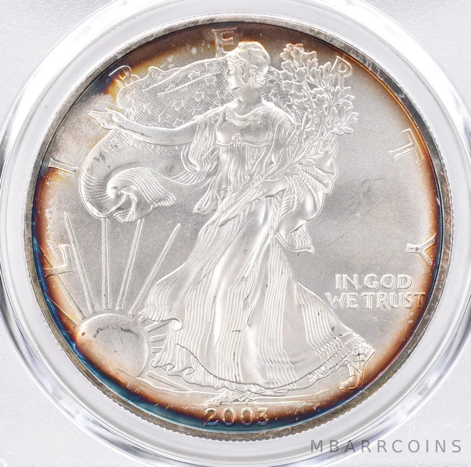 2003 American Silver Eagle MS65 PCGS Beautiful Tone *1459
