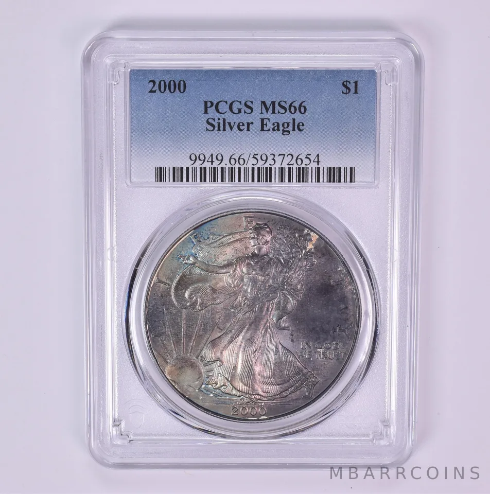 2000 American Silver Eagle MS66 PCGS Beautiful Tone *1494